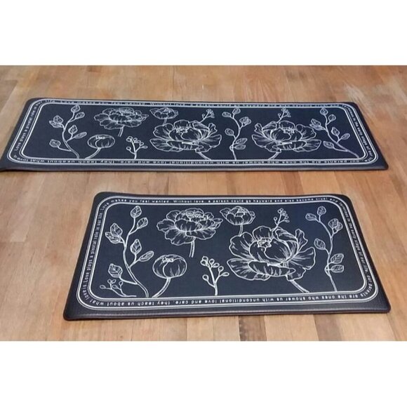 New Kitchen Floor Mat Set of 2, Cushioned Anti Fatigue Mat 17"x47"+17"x29' - Picture 2 of 2